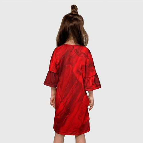 Детское платье Красный камень абстракция / 3D-принт – фото 4