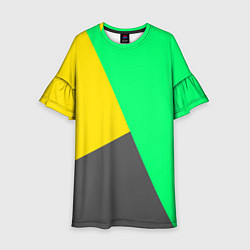 Детское платье Жёлто-серо-зелёный трёхцветный