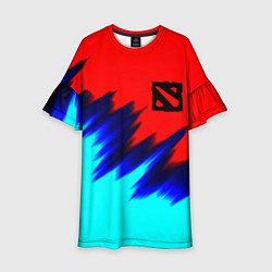 Платье клеш для девочки Dota краски, цвет: 3D-принт