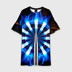 Детское платье Дартс - мишень синее пламя