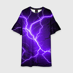 Платье клеш для девочки Color purple black, цвет: 3D-принт