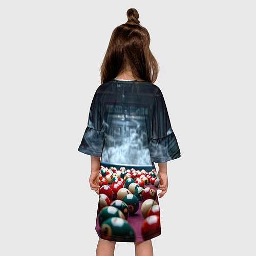 Детское платье Бильярдные шары в дыму / 3D-принт – фото 4