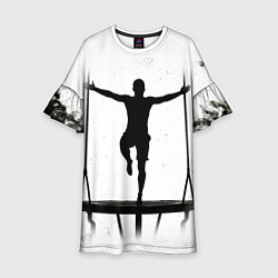 Детское платье Прыжки на батуте черно-белое