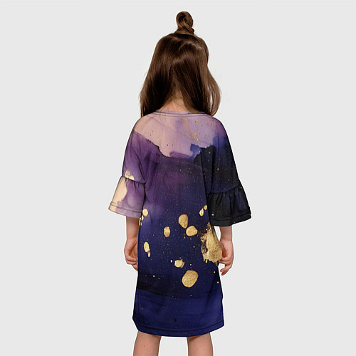 Детское платье Золотая краска на текстуре / 3D-принт – фото 4