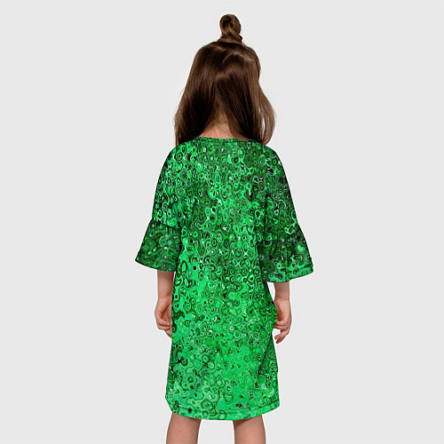 Детское платье Зелёный малахит абстрактная текстура / 3D-принт – фото 4