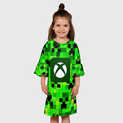 Платье клеш для девочки Minecraft xbox, цвет: 3D-принт — фото 2
