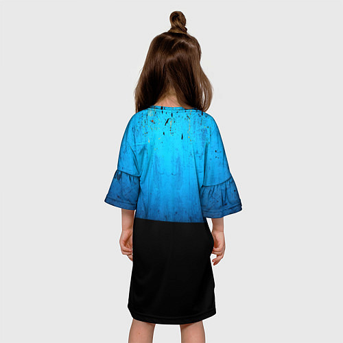 Детское платье Красная кегля на синем / 3D-принт – фото 4