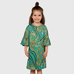 Платье клеш для девочки Сафари микс, цвет: 3D-принт — фото 2