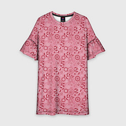 Детское платье Красно белый деревенский узор ретро