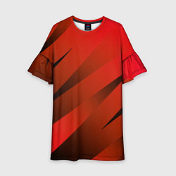 Детское платье Красно-коричневый абстрактные полосы