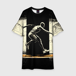 Платье клеш для девочки Прыгун в длину, цвет: 3D-принт