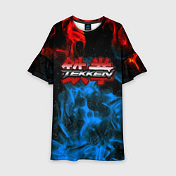 Платье клеш для девочки Tekken огненные стиль, цвет: 3D-принт
