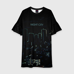 Детское платье Night city чёрный стилизованный