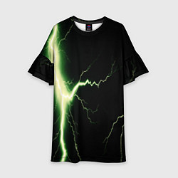 Платье клеш для девочки Lightning yellow текстура, цвет: 3D-принт