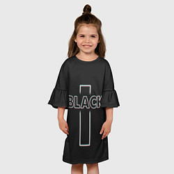 Платье клеш для девочки Black - cross, цвет: 3D-принт — фото 2
