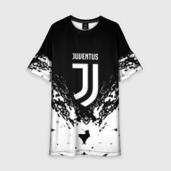 Платье клеш для девочки Juventus брызги красок, цвет: 3D-принт