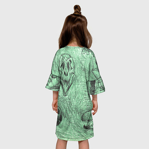 Детское платье Черепа динозавров - эскиз / 3D-принт – фото 4