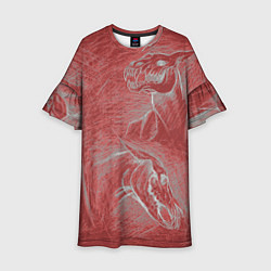 Детское платье Черепа лошадей - эскиз