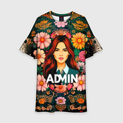 Платье клеш для девочки Admin в цветах, цвет: 3D-принт