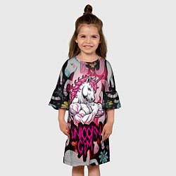 Платье клеш для девочки Единорог gym, цвет: 3D-принт — фото 2