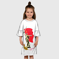Платье клеш для девочки Праздник победы, цвет: 3D-принт — фото 2