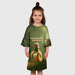 Платье клеш для девочки Shimpanzinni Bananinni ии мем, цвет: 3D-принт — фото 2