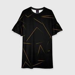 Платье клеш для девочки Color yellow line, цвет: 3D-принт