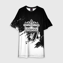 Платье клеш для девочки Liverpool краски белые, цвет: 3D-принт