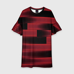 Платье клеш для девочки Color red square, цвет: 3D-принт