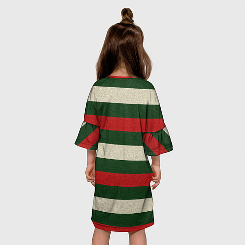 Детское платье Цветные лини текстура ткани / 3D-принт – фото 4