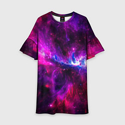 Детское платье Неоновый галактический космос