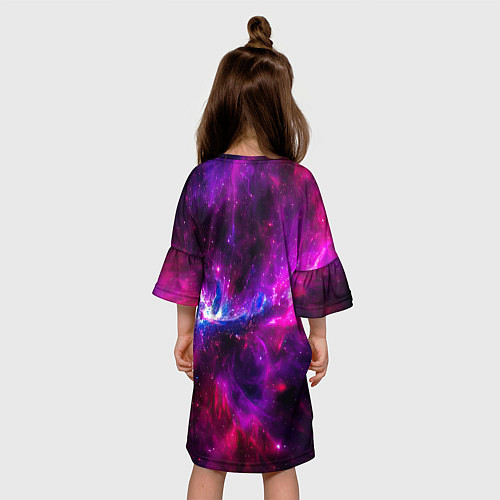 Детское платье Неоновый галактический космос / 3D-принт – фото 4
