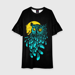 Платье клеш для девочки Night owl, цвет: 3D-принт