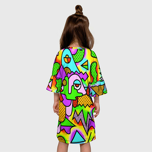 Детское платье Абстрактный цветной паттерн / 3D-принт – фото 4