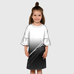 Платье клеш для девочки Градиент с полосами из белого в тёмный, цвет: 3D-принт — фото 2