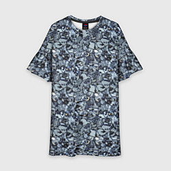 Детское платье Серо-голубой мелкий камень текстура