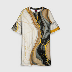 Детское платье Золотистые прожилки в мраморе