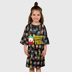 Платье клеш для девочки Южный парк лого и Картман, цвет: 3D-принт — фото 2