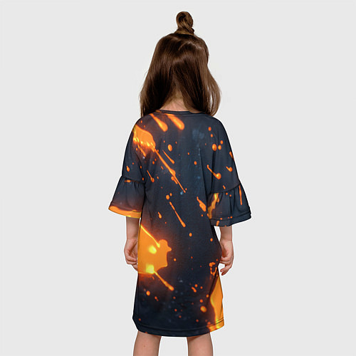 Детское платье ACDC оранжевый логотип / 3D-принт – фото 4