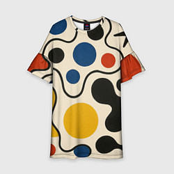 Платье клеш для девочки Пятна, цвет: 3D-принт