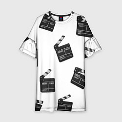 Платье клеш для девочки Съёмочная хлопушка, цвет: 3D-принт