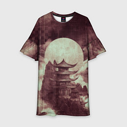 Детское платье Японская башня в горах