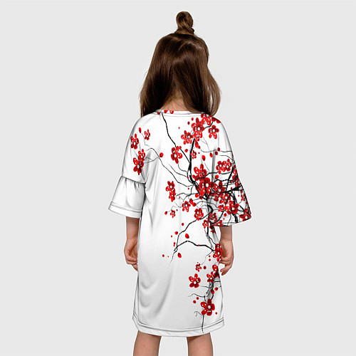Детское платье Сакура с иероглифом Любовь / 3D-принт – фото 4