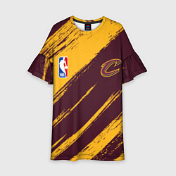 Платье клеш для девочки Кливленд Кавальерс - команда НБА, цвет: 3D-принт