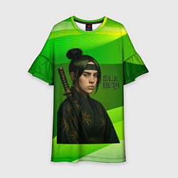 Платье клеш для девочки Билли Айлиш в стиле ниндзи, цвет: 3D-принт