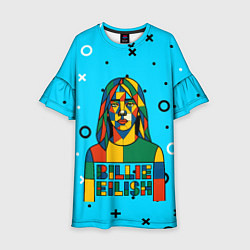 Детское платье Билли Айлиш из разноцветной мозаики