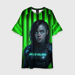 Платье клеш для девочки Билли Айлиш космический костюм, цвет: 3D-принт