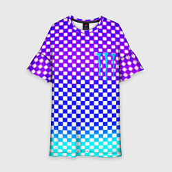 Детское платье Monster шахматная клетка градиент