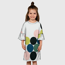 Платье клеш для девочки Кластер чил - абстракция, цвет: 3D-принт — фото 2