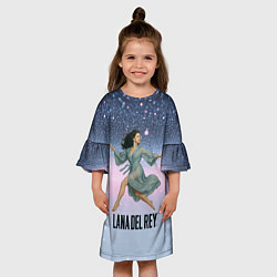 Платье клеш для девочки Lana Del Rey прыгает в платье, цвет: 3D-принт — фото 2